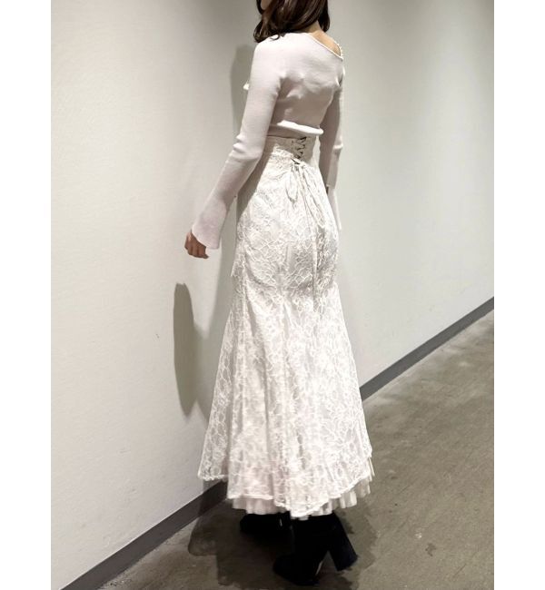 MERCURYDUO「アシメパールチェーンワンショルニット」|ニット・セーター|