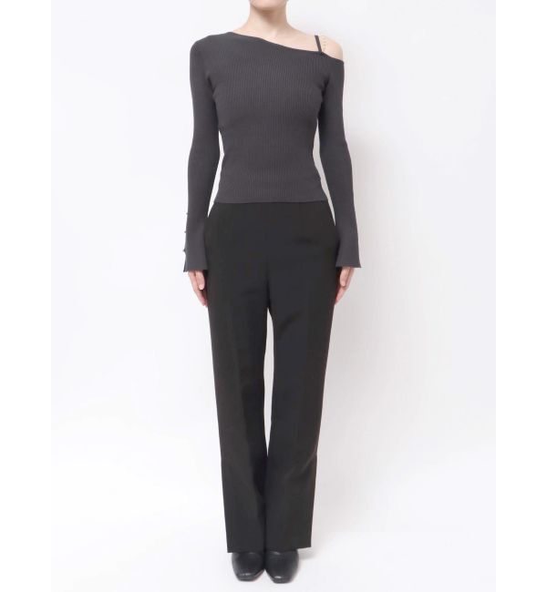 MERCURYDUO「アシメパールチェーンワンショルニット」|ニット・セーター|