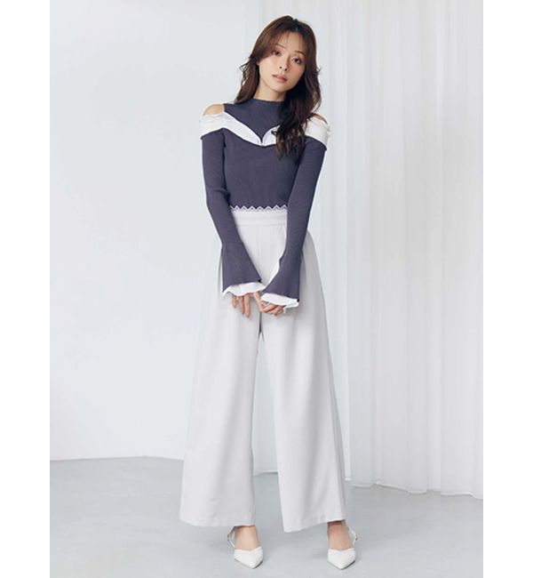 MERCURYDUO「レースレイヤードタックパンツ」|その他|