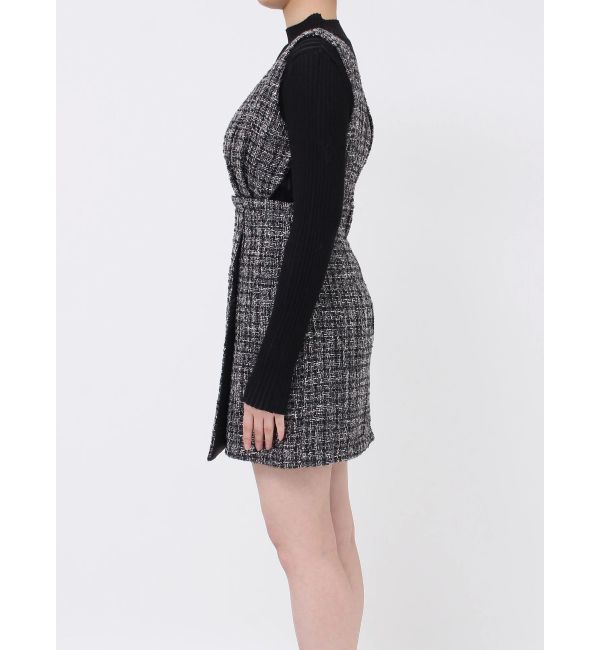 MURUA「ハイウエストツイードジャンパースカート」|ワンピース|