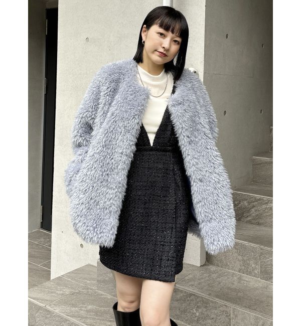 MURUA「ハイウエストツイードジャンパースカート」|ワンピース|