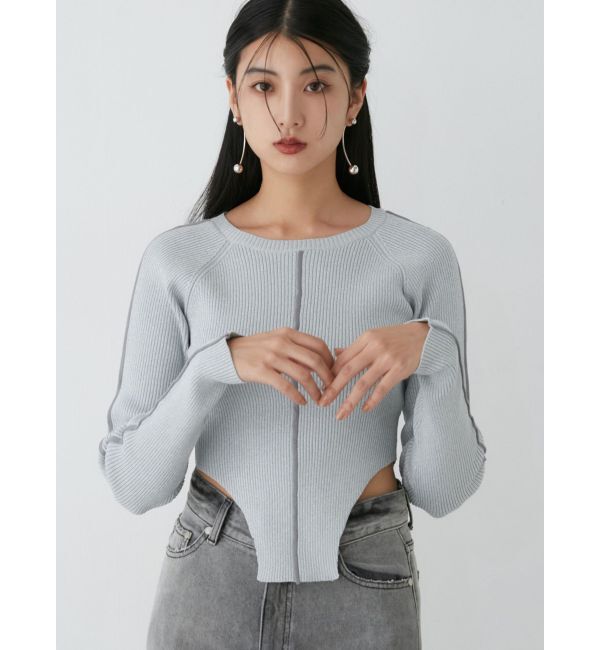 MURUA「レオタードラインラメニット」|ニット・セーター|シルバー