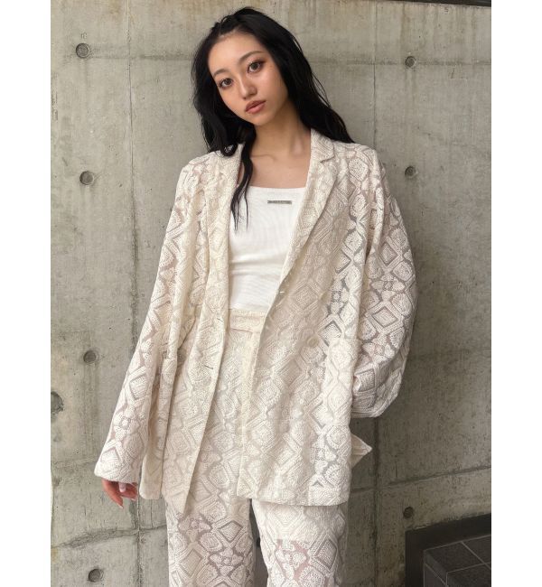 MURUA「レースシアージャケット【セットアップ着用可】【WEB限定】」|テーラードジャケット|