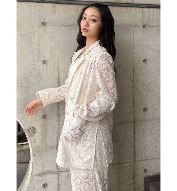 MURUA「レースシアージャケット【セットアップ着用可】【WEB限定】」|テーラードジャケット|