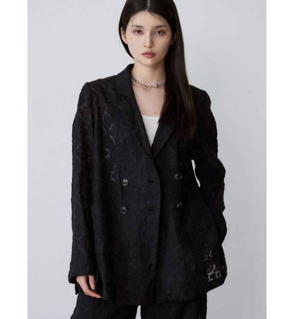 MURUA「レースシアージャケット【セットアップ着用可】【WEB限定】」|テーラードジャケット|ブラック