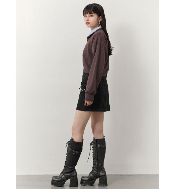 MURUA「レースアップベルトロングブーツ」|ロングブーツ|