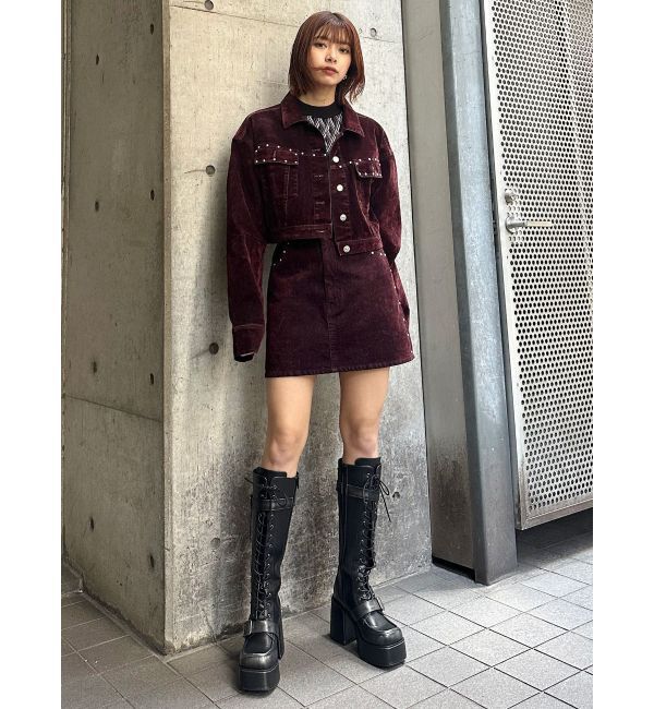 MURUA「レースアップベルトロングブーツ」|ロングブーツ|