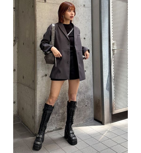 MURUA「レースアップベルトロングブーツ」|ロングブーツ|