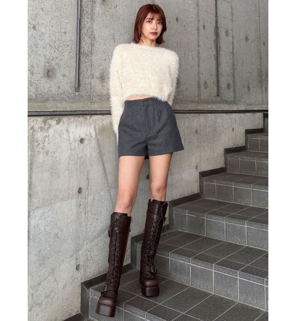 MURUA「レースアップベルトロングブーツ」|ロングブーツ|