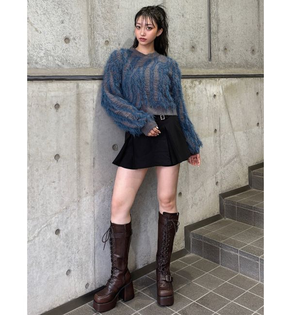 MURUA「レースアップベルトロングブーツ」|ロングブーツ|