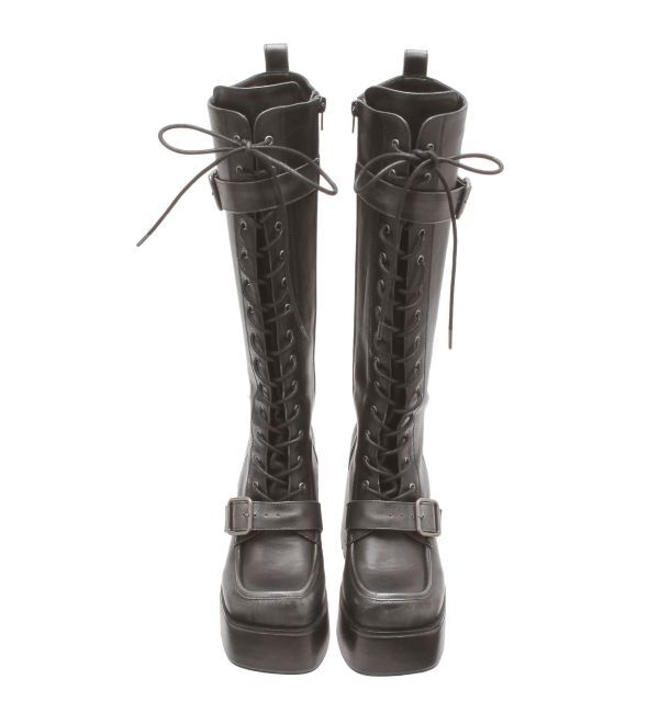 MURUA「レースアップベルトロングブーツ」|ロングブーツ|