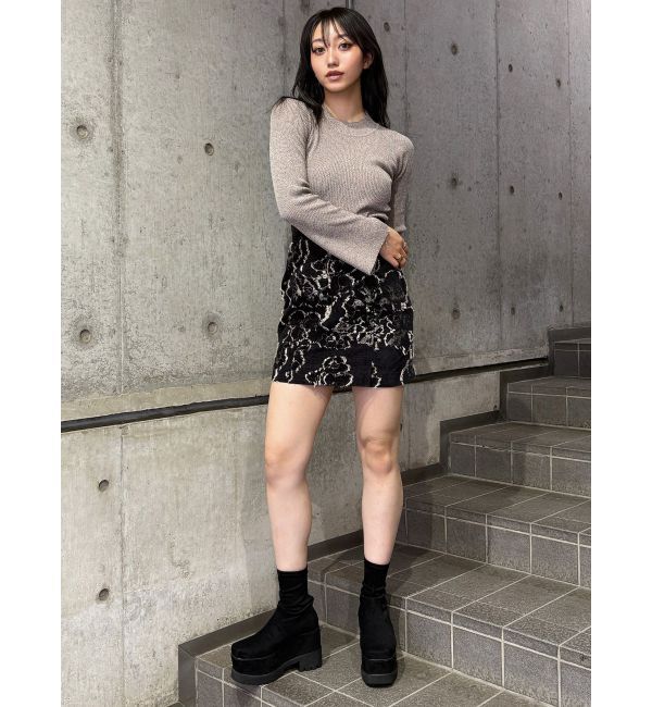 MURUA「プラットフォームスウェードブーツ」|ロングブーツ|