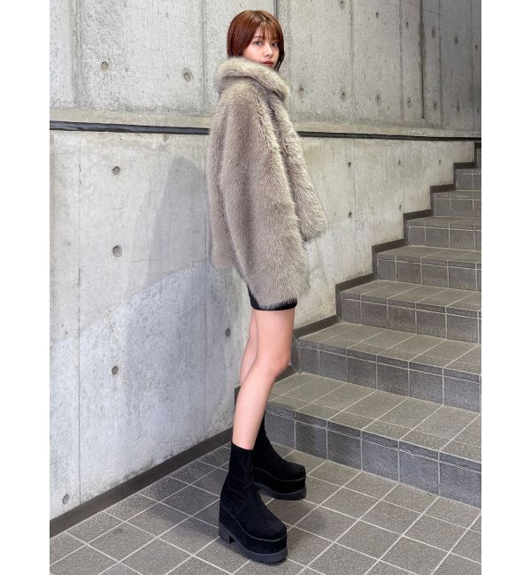 MURUA「プラットフォームスウェードブーツ」|ロングブーツ|