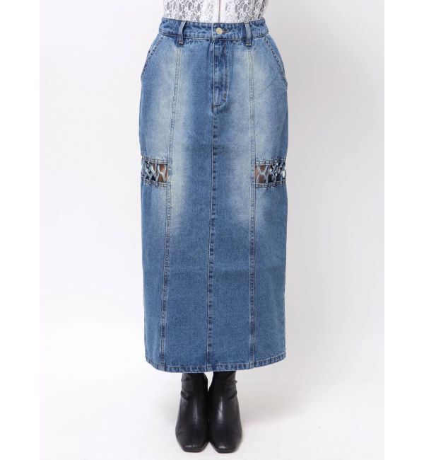 MURUA「ツイストレースアップデニムスカート」|スカート|
