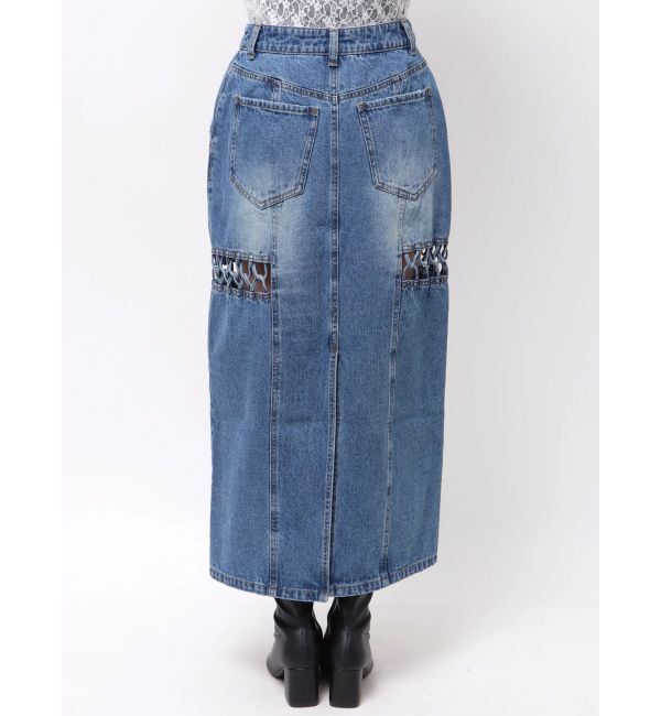 MURUA「ツイストレースアップデニムスカート」|スカート|
