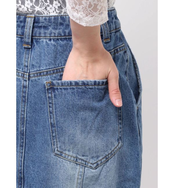 MURUA「ツイストレースアップデニムスカート」|スカート|