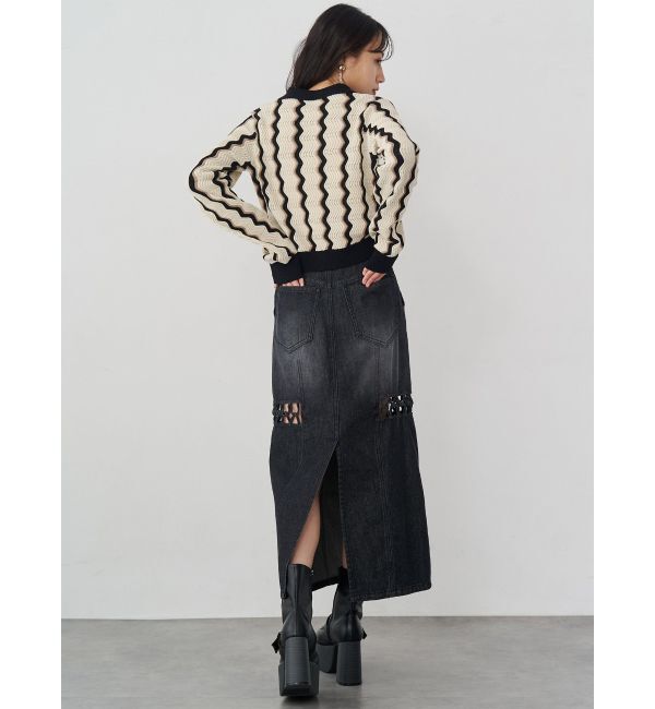 MURUA「ツイストレースアップデニムスカート」|スカート|