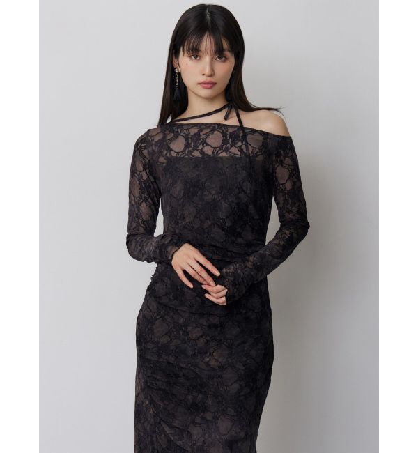 MURUA「フロッキーフラワーシアーワンピース」|ワンピース|