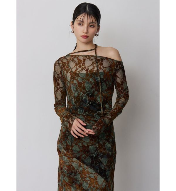 MURUA「フロッキーフラワーシアーワンピース」|ワンピース|