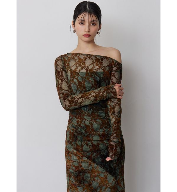 MURUA「フロッキーフラワーシアーワンピース」|ワンピース|