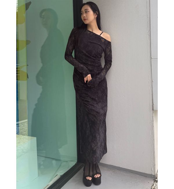 MURUA「フロッキーフラワーシアーワンピース」|ワンピース|