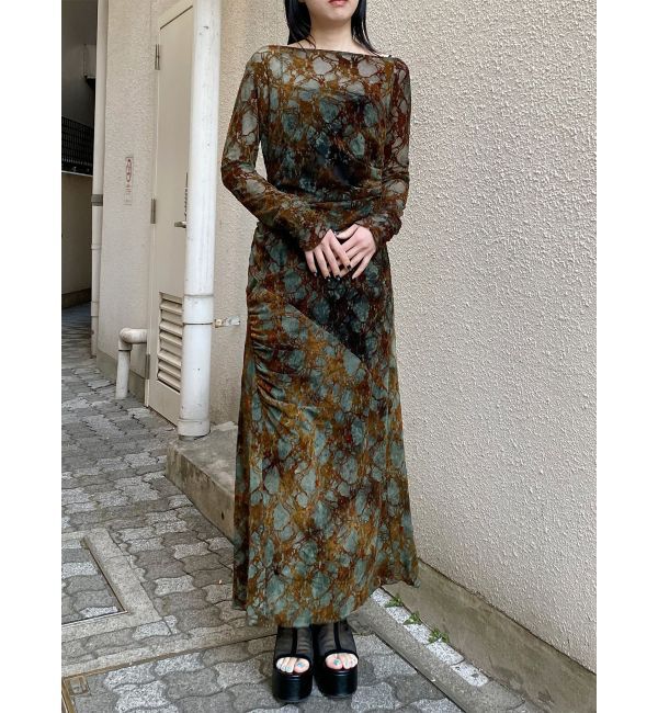 MURUA「フロッキーフラワーシアーワンピース」|ワンピース|