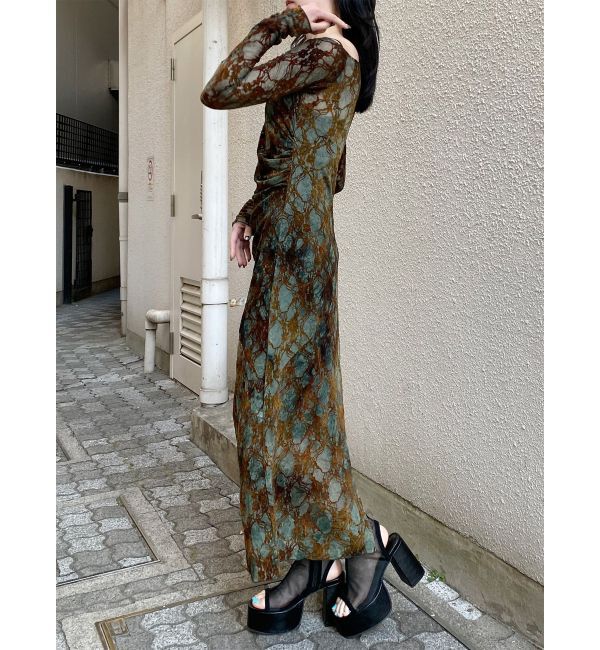 MURUA「フロッキーフラワーシアーワンピース」|ワンピース|