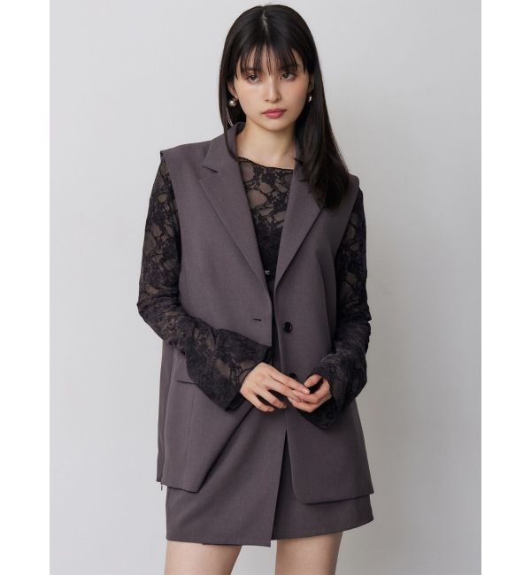 MURUA「【セットアップ対応】サイドオープントテーラードジレ」|ベスト・ジレ|