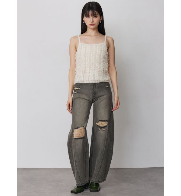 MURUA「ミックスフリンジニットキャミソール」|ニット・セーター|