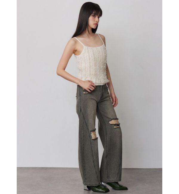 MURUA「ミックスフリンジニットキャミソール」|ニット・セーター|