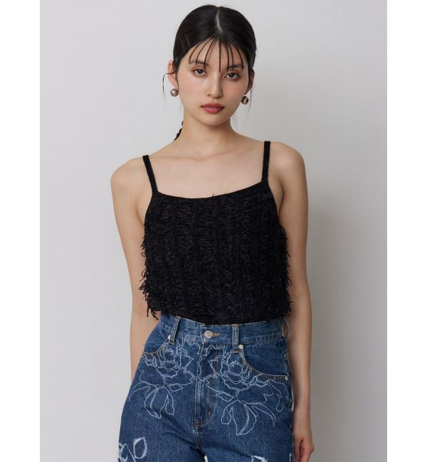 MURUA「ミックスフリンジニットキャミソール」|ニット・セーター|