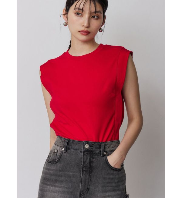 MURUA「フレンチスリーブトップス」|Tシャツ・カットソー|レッド