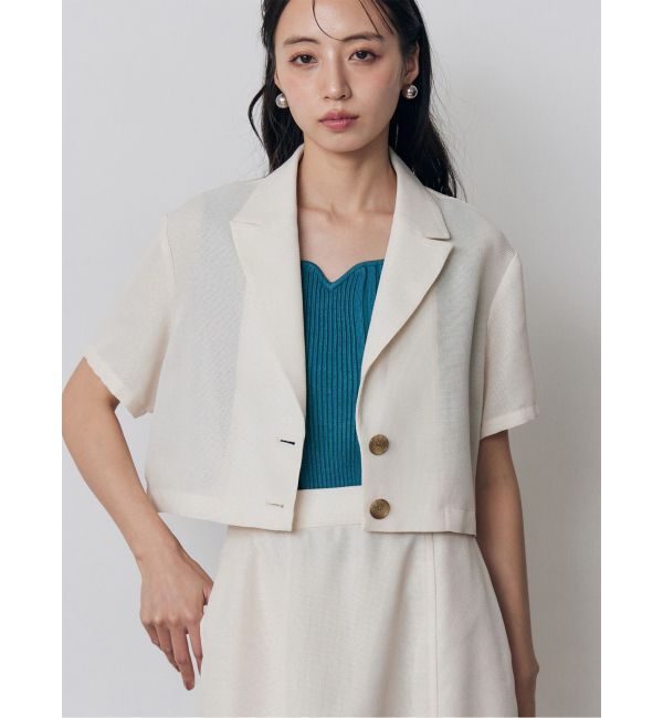 MURUA「【セットアップ対応】メッシュショートシャツジャケット」|テーラードジャケット|アイボリー