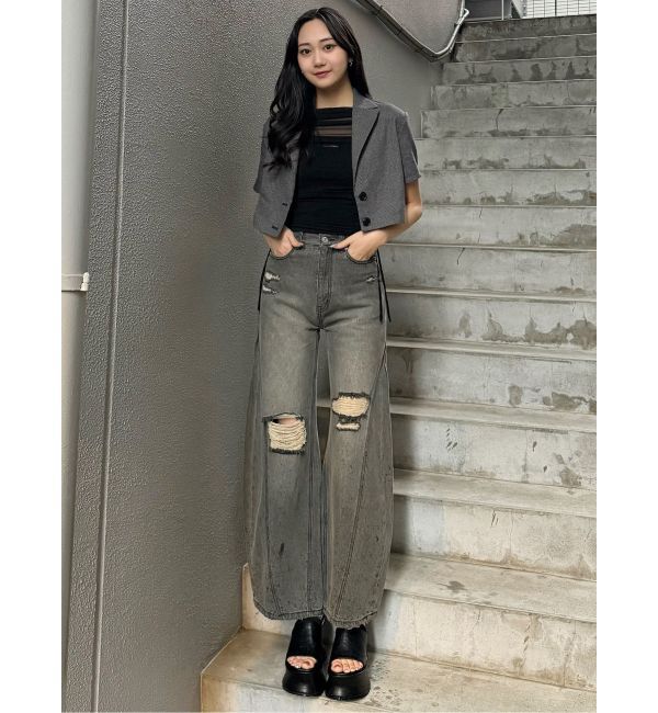 MURUA「【セットアップ対応】メッシュショートシャツジャケット」|テーラードジャケット|