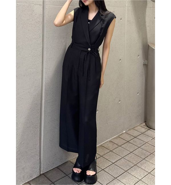 MURUA「メッシュロンパース」|オールインワン|ブラック