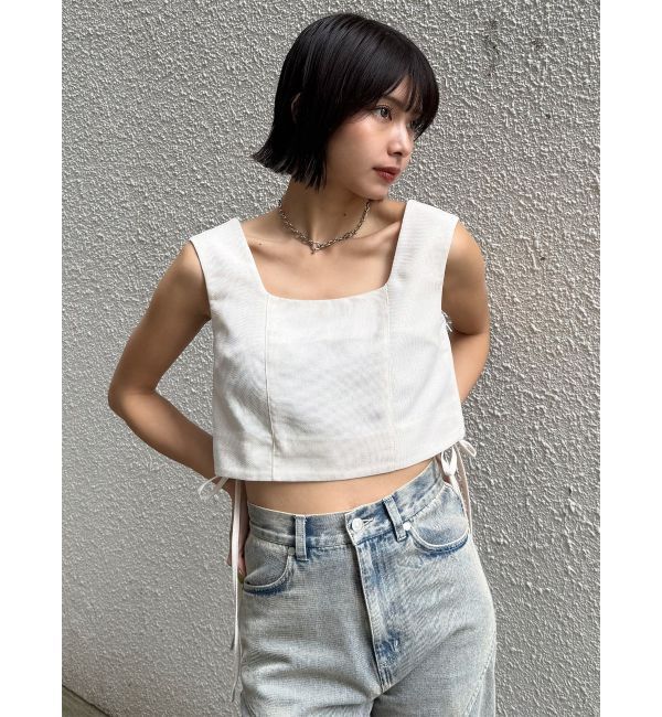 MURUA「【セットアップ対応】スクエアネックメッシュタンク」|シャツ・ブラウス|