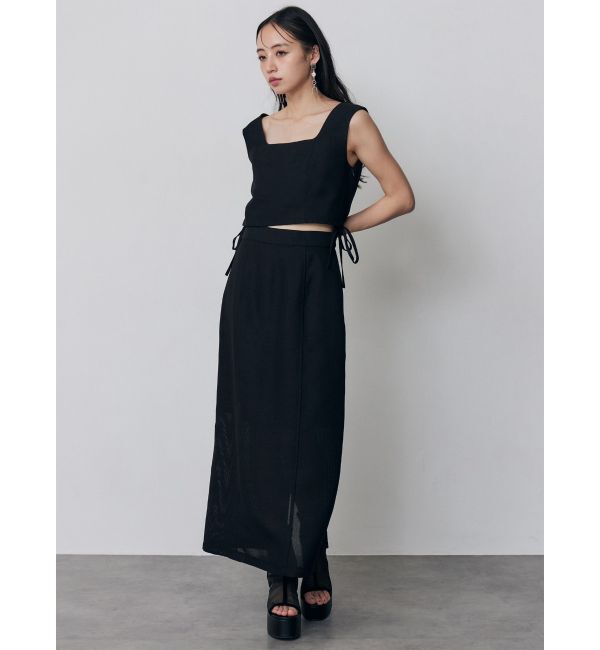 MURUA「【セットアップ対応】スクエアネックメッシュタンク」|シャツ・ブラウス|