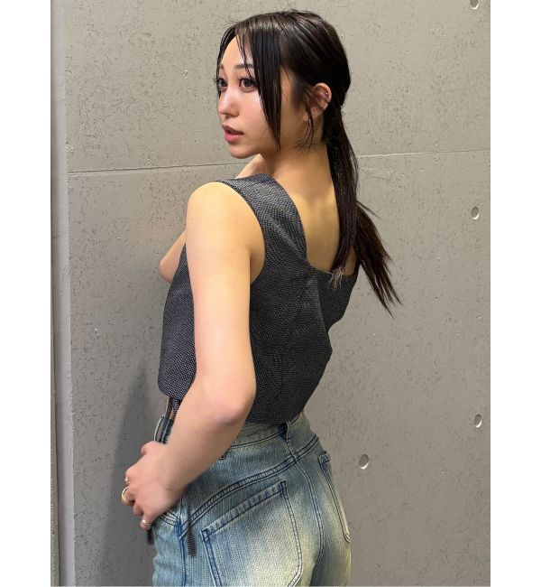 MURUA「【セットアップ対応】スクエアネックメッシュタンク」|シャツ・ブラウス|