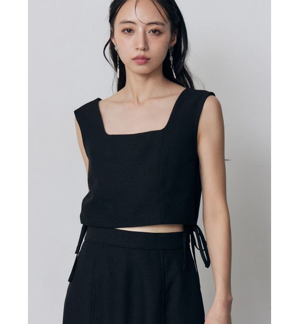 MURUA「【セットアップ対応】スクエアネックメッシュタンク」|シャツ・ブラウス|ブラック