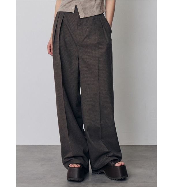 MURUA「【セットアップ対応】ダブルタックワイドパンツ」|その他|ブラウン