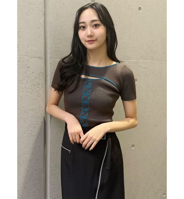 MURUA「レースアップカットアウトニット」|ニット・セーター|