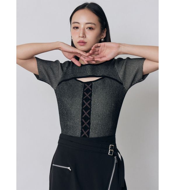 MURUA「レースアップカットアウトニット」|ニット・セーター|