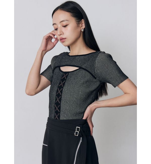 MURUA「レースアップカットアウトニット」|ニット・セーター|