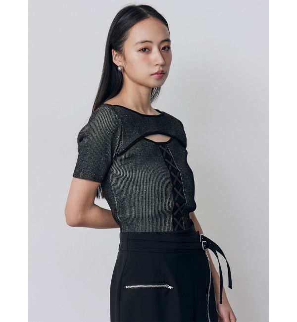 MURUA「レースアップカットアウトニット」|ニット・セーター|