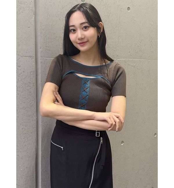 MURUA「レースアップカットアウトニット」|ニット・セーター|