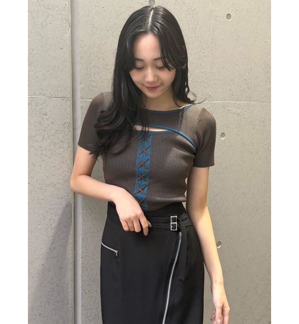 MURUA「レースアップカットアウトニット」|ニット・セーター|