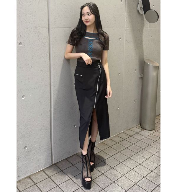 MURUA「レースアップカットアウトニット」|ニット・セーター|