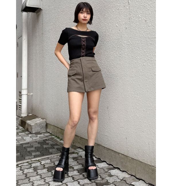 MURUA「レースアップカットアウトニット」|ニット・セーター|