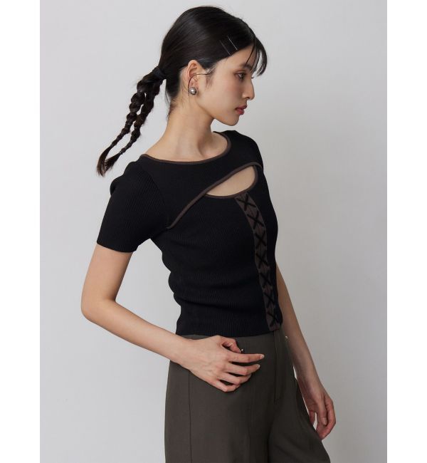 MURUA「レースアップカットアウトニット」|ニット・セーター|