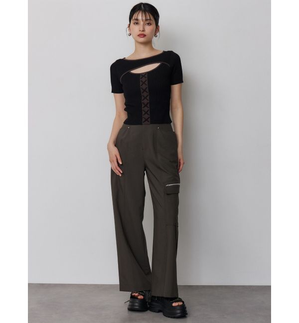 MURUA「レースアップカットアウトニット」|ニット・セーター|